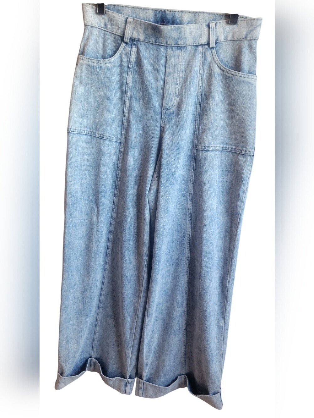 Christian Siriano Light Blue Wide-Leg Jeans - Picture 2 of 15